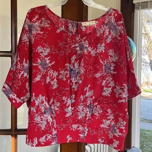 Batwing Style Red Blouse by Staring at Stars